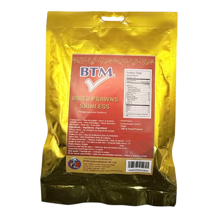 BTM Dried Prawns Skinless 100g