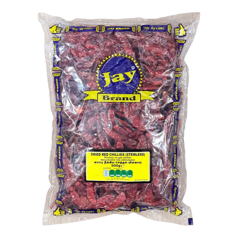 Jay Dried Red Chillies (Stemless)