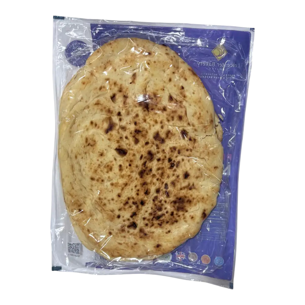 Leicester Bakery 2 Handmade Plain Naan Breads (Big Size)