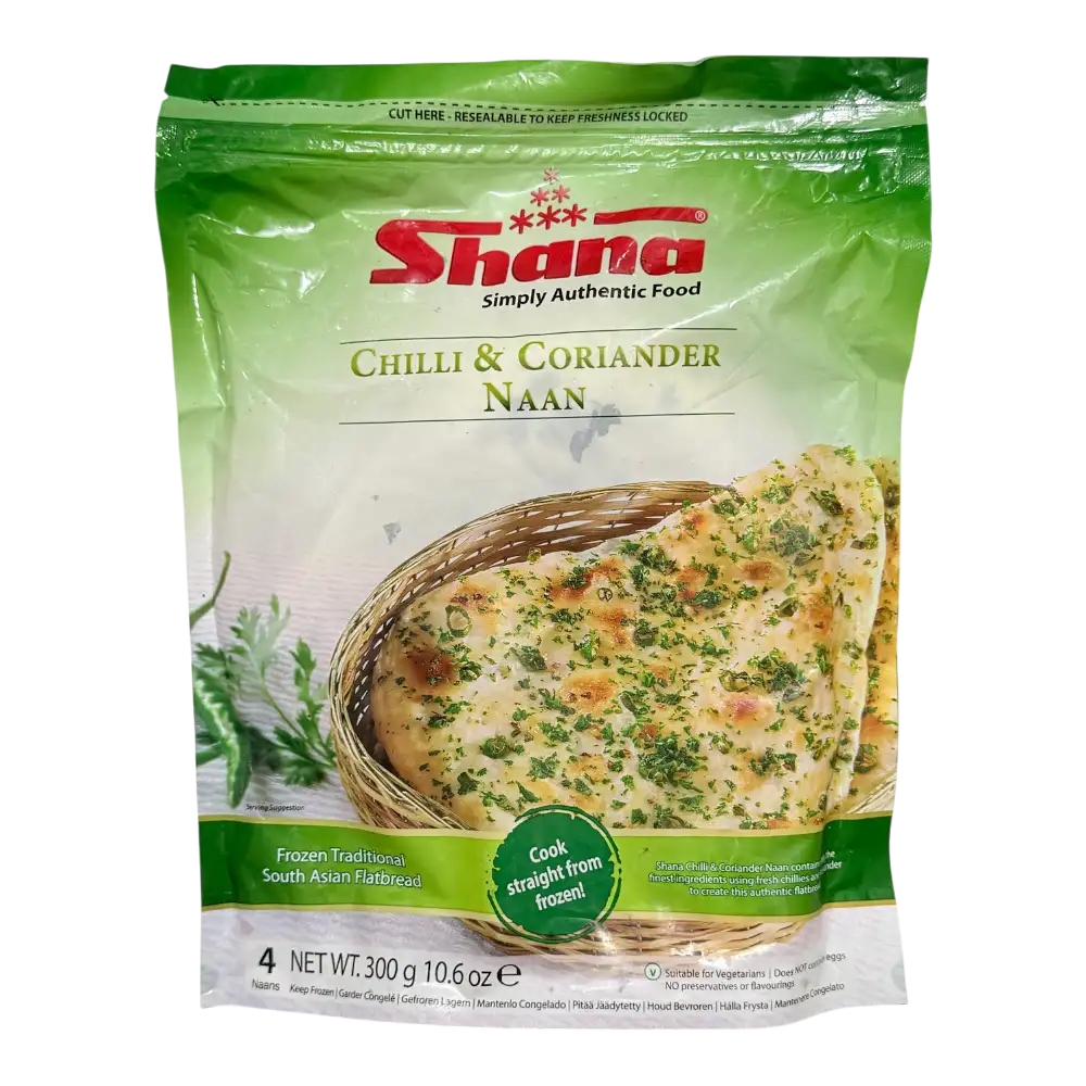 Shana Chilli & Corriander Naan 4Pcs (300g)