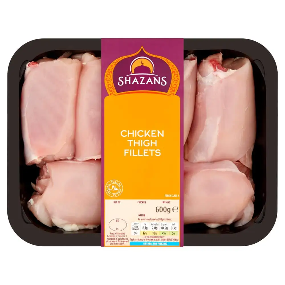 Shazans Halal Chicken Thigh Fillets 600g